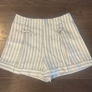 Club Monaco Light Blue and Gray Shorts - Back Zip - Lace Tie Detail